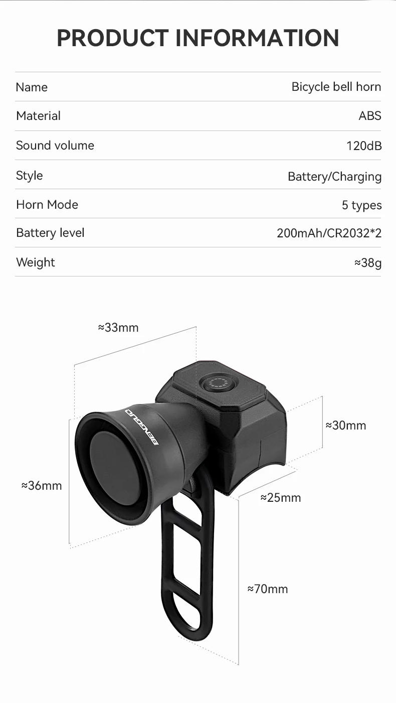 Description Picture 3 of itemNEW Bicycle Electronic Horn E-Bike Bell 120dB Loud Warning Sound CR2032 Battery IPX4 Waterproof Scooter Road Mountain Bike Horn