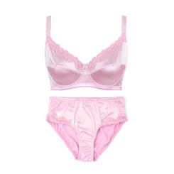 Mierside Women's Silk Bra Set Plus Size Unlined Smooth Underwire Bras For Women Everyday Bra Lingerie Set