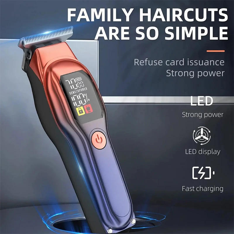 Description Picture 2 of itemRechargeable Professional Hair Clippers Digital Display Low Noise Hair Clippers with Auxiliary Light Hair Trimmer Kit