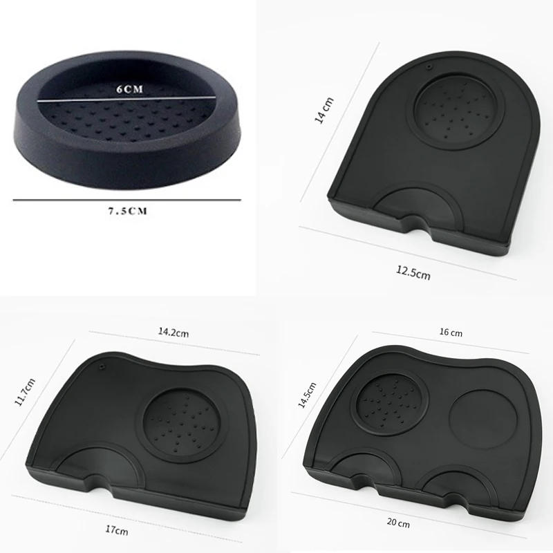 Description Picture 2 of itemSilicone Non-slip Mat Coffee Tamper Mat Tamping Rest Holder Corner Edge Pad Black Base Office Bar Shop Silicone Espresso Station