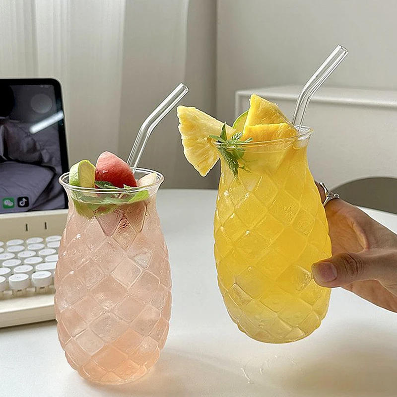 Description Picture 5 of item480Ml Pineapple Shaped Cocktail Glasses Creative Drinking Cup Transparent Water Glass Red Wine Glass Cup For Home Bar Party