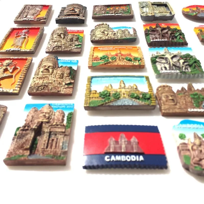 Description Picture 3 of itemCambodia Travelling Fridge Magnetic Stickers Angkor Wat Tourist Souvenirs Fridge Magnets Home Decor Message Board Stickers