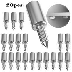 20pcs Self-tapping Screw With Rubber Sleeve Cabinet Bracket Glass Laminate Support Nonslip Partition Nail For Wooden Cabinets