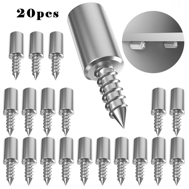 Description Picture 2 of item20pcs Self-tapping Screw With Rubber Sleeve Cabinet Bracket Glass Laminate Support Nonslip Partition Nail For Wooden Cabinets