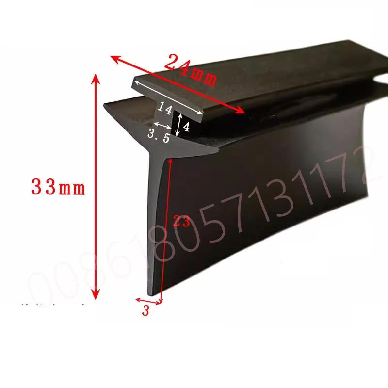 Description Picture 5 of itemGap Cove Rubber Strip Dragon Fly Shape for Glass Metal Wood Edge Encloser Shield Car Cable Solar Photovoltaic Seals Black