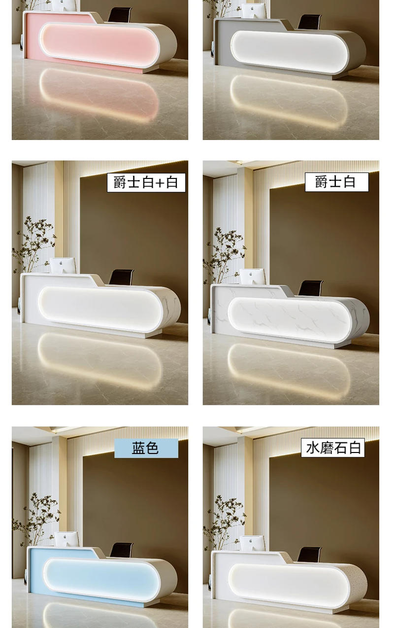 Description Picture 6 of itemModern Reception Desk Office Luxury Counter Cashiers Console Table Computer Storage Scrivania Ufficio Lavoro Office Furniture