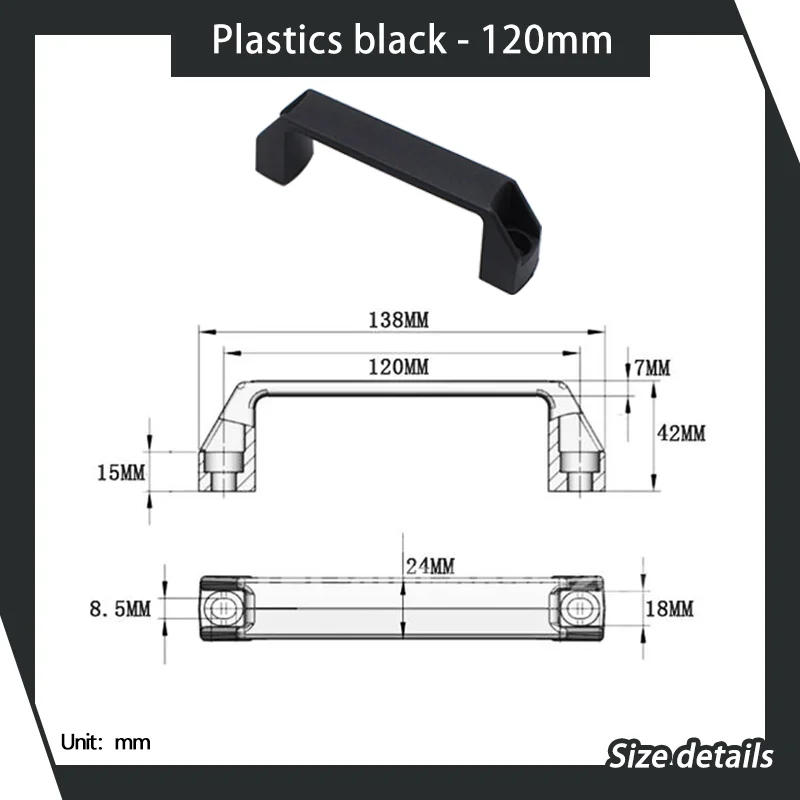 Description Picture 5 of itemPlastic Black Nylon Handle Drawers Electrical Cabinets Industrial Equipment Toolboxes Machine Tools Exposed Outside The Door