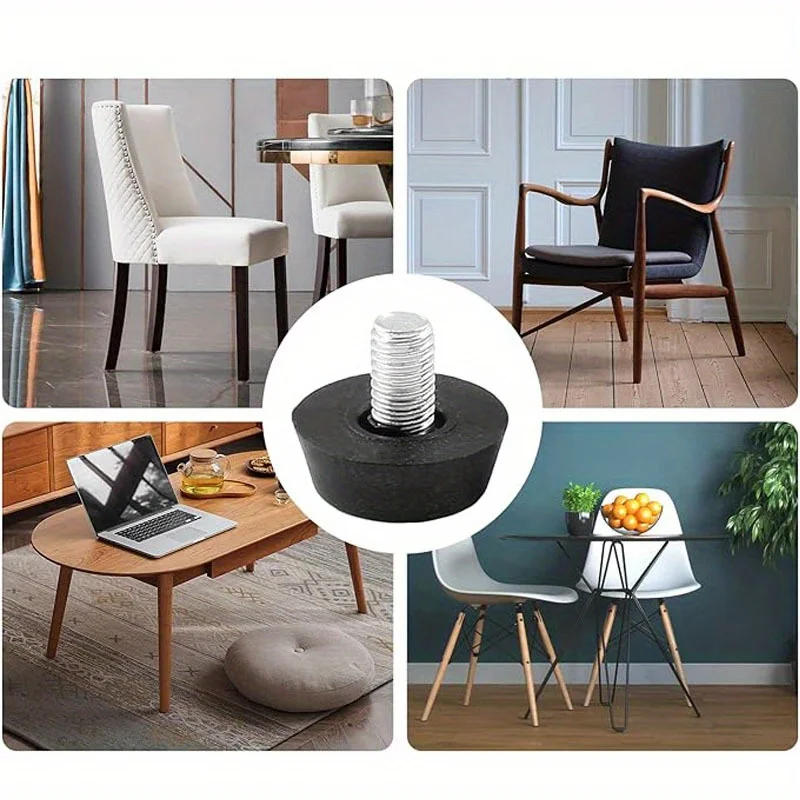 Description Picture 6 of item16pcs DIY Small Rubber Bumpers for Furniture Soft Rubber Feet for Cutting Board with Stainless Screws Cutting Board Feet