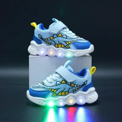Kids Fashion Sneakers Breathable Soft Sole Sports Sneakers for Running Thick Bottom Shoes Velcro Shoes Children PU Leather Shoes