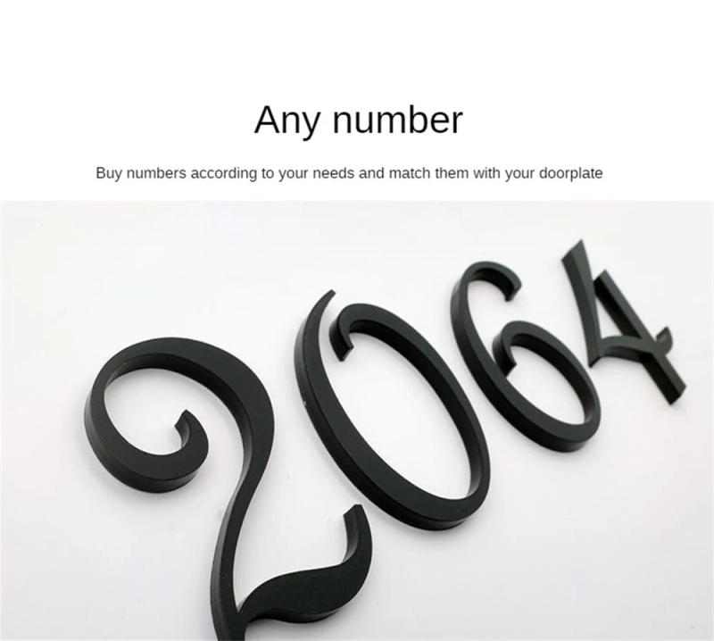 Description Picture 6 of item1Pcs 3D House Number Outdoor Acrylic With Crystal Letter Sign Logo Address Plaque Home Hotel Door Plate Waterproof Design