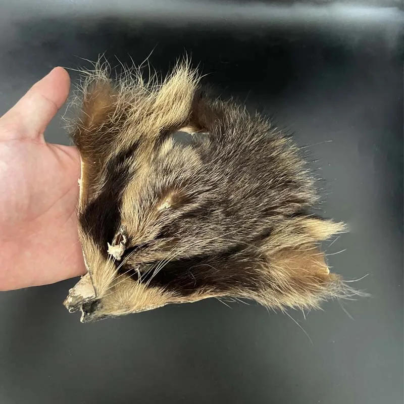 Description Picture 5 of item1pc Fly Tying Raccoon Mask Making Streamers Nymphs Lures Fly Tying Fur With Long Semi Still Hair Bonefish Crazy Charlie Flies