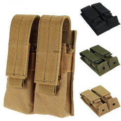 Molle System Double 9MM Magazine Pouch Molle Vest Pouches Mag Holder Flashlight Holster Outdoor Hunting Accessories Waist Bag