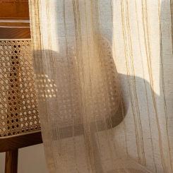 Japanese style cotton and linen style imitation linen striped screen curtains and window screens