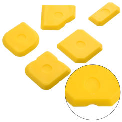 Sealant Tool Silicone Applicator 5pcs Caulk Tile Glass Glue Scraper Grout Applicator Silicone Spreader Yellow Home Improvement