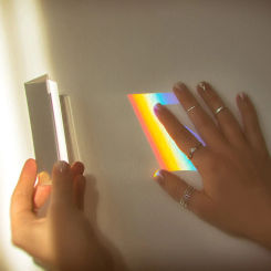 25*25*80mm Triangular Prism BK7 Optical Prisms Glass Physics Teaching Refracted Light Spectrum Rainbow Children Students Present