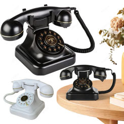 Retro Landline Telephone Vintage Corded Desk Dial Phone for wedding Party Antique Audio Phone