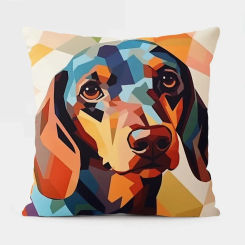 Cute Dog Throw Cushion Cover 45cmX45cm Zipper Pillowcase Double-sided Printed Pillow Cover Home Bedroom Living Room Decor