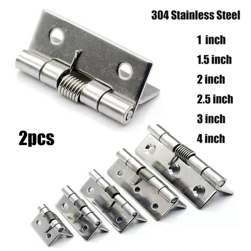 Description Picture 2 of item2 Pcs Self Closing Spring Hinge Stainless Steel Doors Hinge Cabinet Hinge Furniture Hardware Accessories /1/1.5/2/2.5/3/4inch
