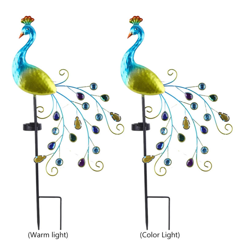 Description Picture 6 of itemMetal Peacock Decorative Solar Lights 300mAh LED Outdoor Decor Stake Light Retro Solar Lawn Lamp for Courtyard Garden Path Lawn