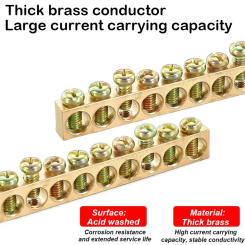 Grounding Bars Copper Wire Connector Multi-specification With Hole Screw Copper Bar Terminal Zero Ground Terminal Electrical