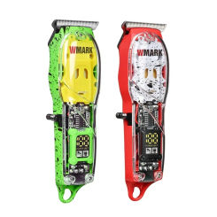 WMARK NG-508/NG-509 Transparent Style  Detail Trimmer Professional Rechargeable Clipper 6500 RPM with LED Battery Display