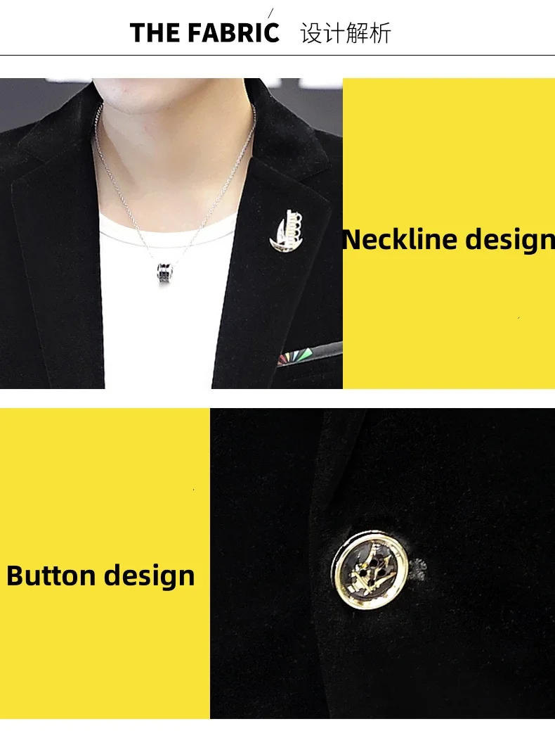 Description Picture 3 of itemFour seasons suit men fashion slim simple casual comfortable soft shirt youth handsome small suit student suit coat trend