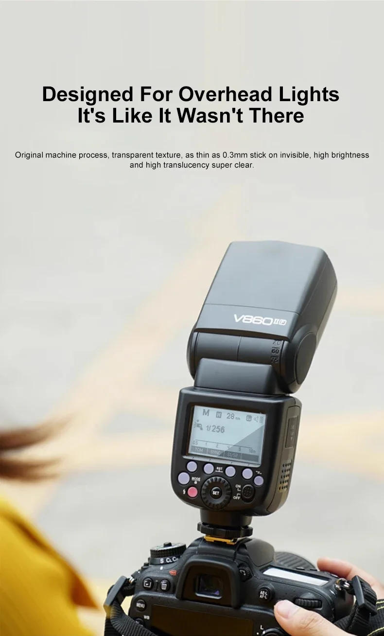 Description Picture 6 of itemGodox Tempered Glass Film for x3 xpro Trigger V1 V850III V860III TT685II V860II V850II TT600 V350  TT350 Canera Flash Light