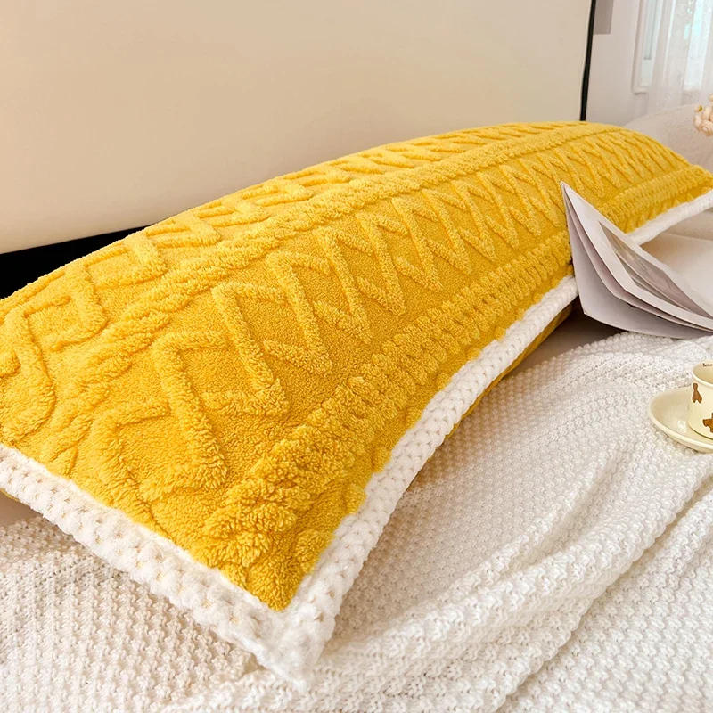 Description Picture 2 of item120/150/180cm Long Plush Pillowcase Soft Warm Velvet Bedding Body Pillow Cover Home Decor Large Couple Flannel Pillow Case