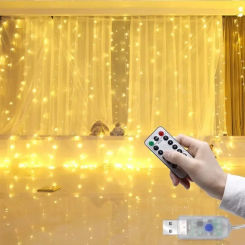 USB 3x3 3*2 3*1 LED Curtain Bedroom Lighting Strings Christmas Garland Fairy Light Festoon Wedding Home Bedroom Decoration Light