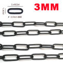 1-10 Meter Long 3mm Wire Black Square Chain Decorative Clothes Pendant Chain Garden Door Outdoor Parking Warning Link Chain