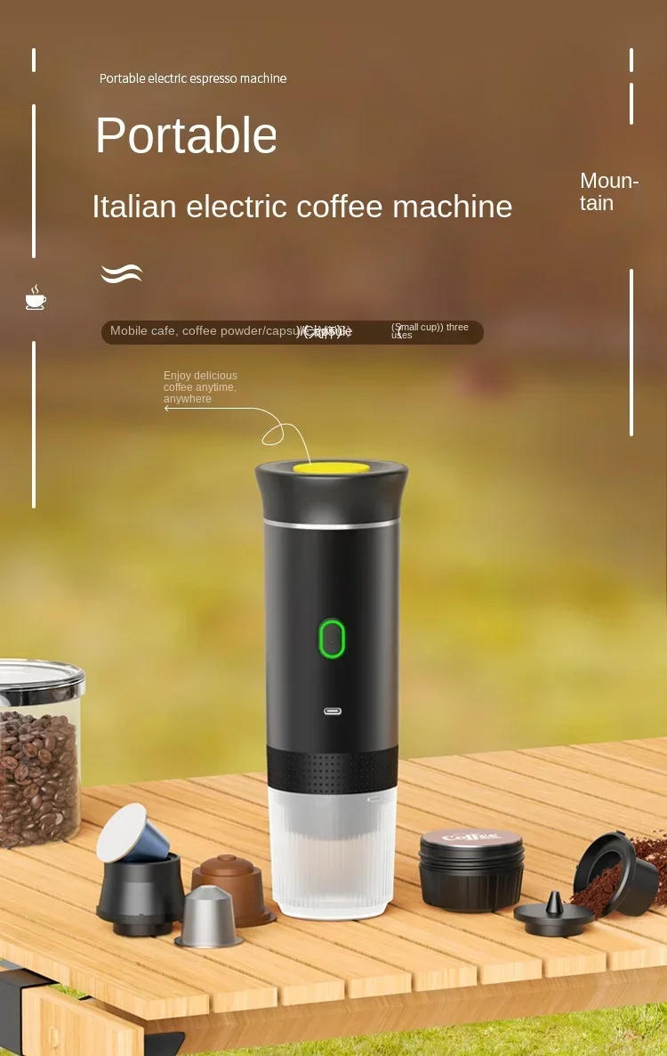 Description Picture 2 of itemPortable Wireless Electric Espresso Coffee Machine For Travel &Car &Home Camping Coffee Maker 3-in-1 Capsule Powder Coffee Maker