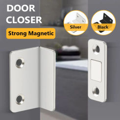 Strong Magnetic Door Closer L Type Cabinet Catches Latch Magnet Wardrobes Door Stopper Cupboard Ultra Thin Closures Furniture