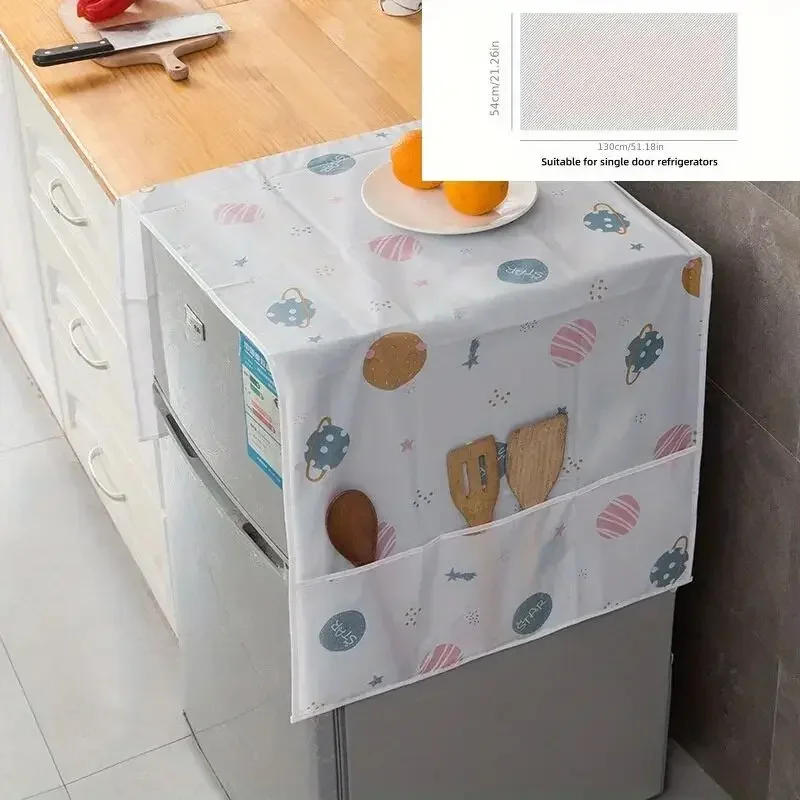 Description Picture 3 of itemRefrigerator Dust Cover Storage Hanging Bag Single-door Double-door Dust-proof Cover Cloth Storage Bag Cover Towel Household