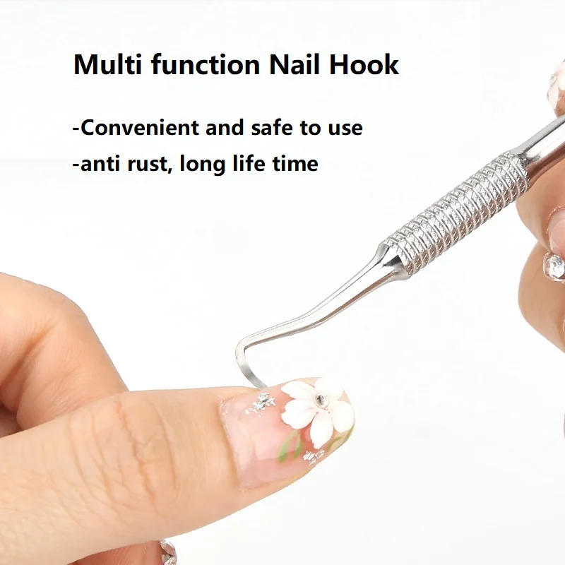 Description Picture 6 of itemManicure Hook Cuticle Pusher Nail Polish Remover Nail Gel Peeler Scraper Pedicure Pusher Manicure Podiatry Tool for Nail Art