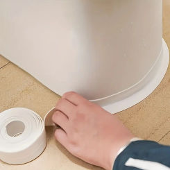 1 Roll Bathroom Shower Tub Sealing Tape, White PVC Self-adhesive Waterproof Wall Sticker Suitable For Bathrooms, Sinks, Bathtubs