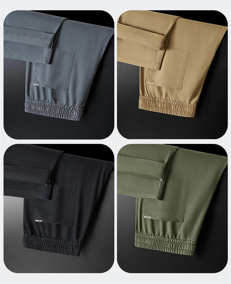 Description Picture 5 of itemSummer Autumn Cotton Casual Cargo Pants Thin Straight Tube Loose Wide-leg Leisure Trousers Men