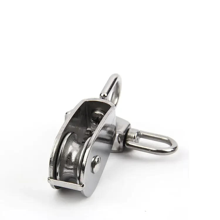 Description Picture 6 of itemPulley Block Traction Wheel Heavy Duty Steel Single Double Wheel Swivel Lifting Rope Block Stainless Steel Pulley