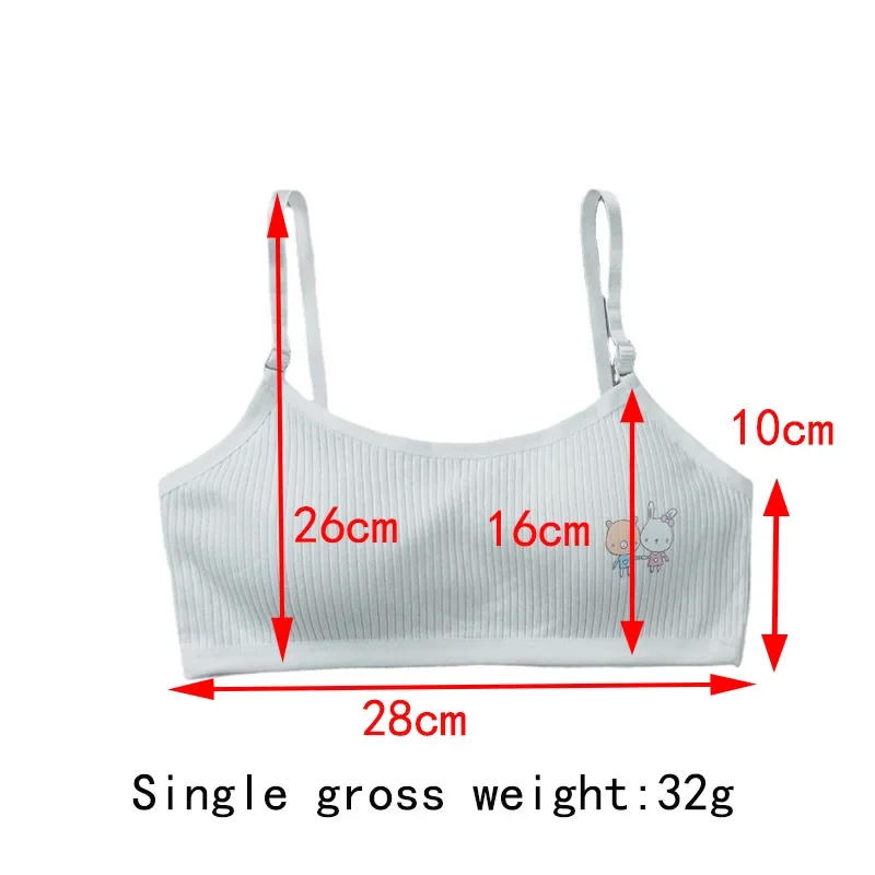 Description Picture 2 of item8-16 Years Kids Bras Young Girls Underwear Teenage Training Bras Women Cotton Kids cute Brassiere Tube Tops Girl's Sport Bras
