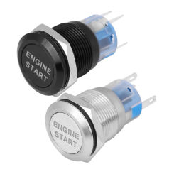 19mm icon Momentary Red 12V Engine Start Stop design Metal Push Button Switch Car Boat Symbols Lamp LED Reset Auto Boat