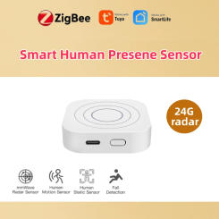 ZigBee Tuya Human Presence Detector Human Body Sensor 24G Millimeter Wave Detector Motion Sensor Works With Alexa Google Home