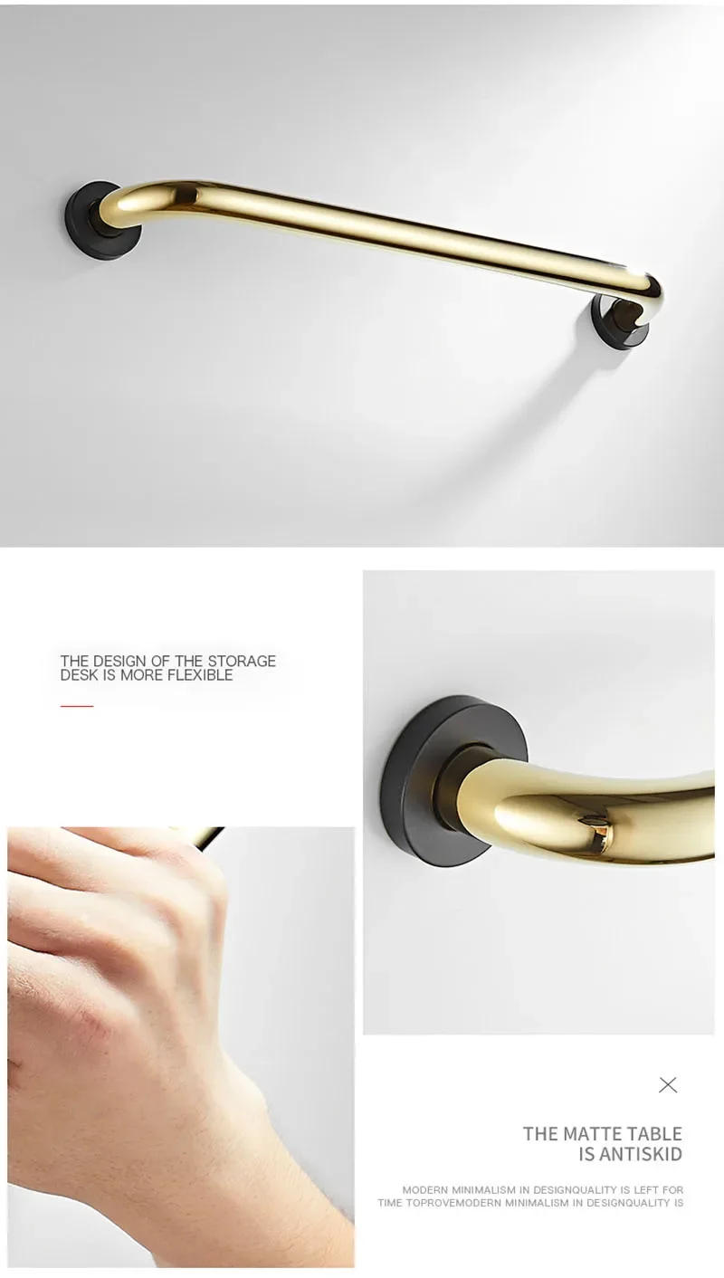 Description Picture 5 of itemLight Luxury Toilet Bathroom Shower Angled Safety Grab Bar Bathtub Handrails Durable Armrest Handle Bathroom Accessories