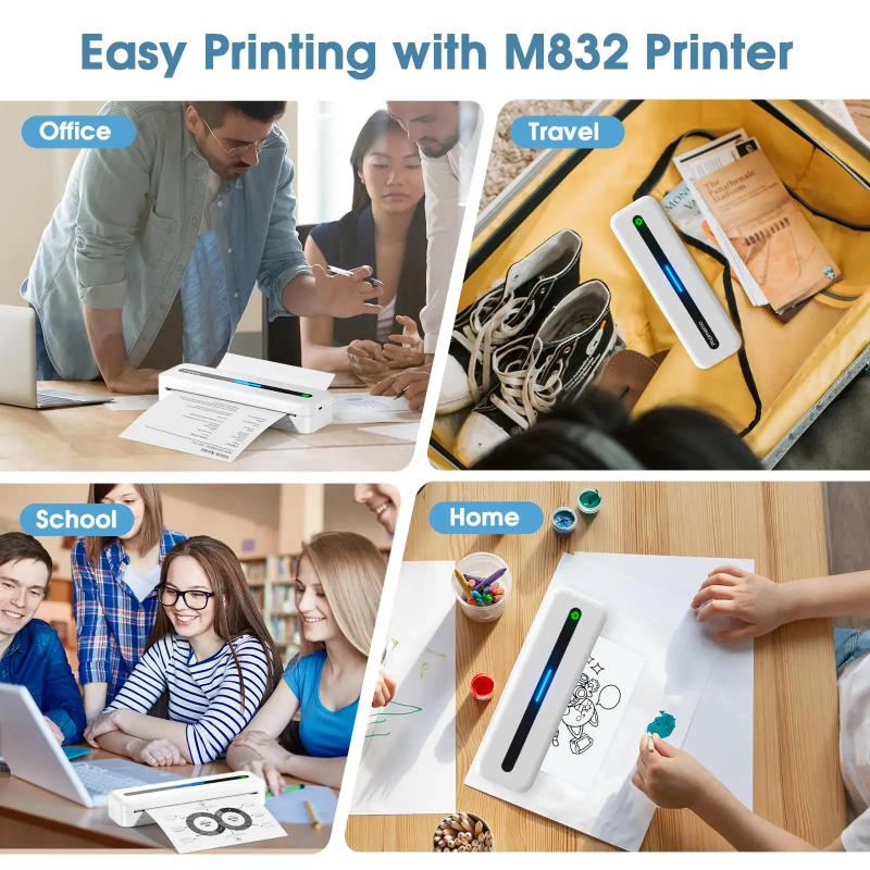 Description Picture 3 of itemPhomemo A4 Thermal Printer Paper Letter Paper Quick-dry Continuous Paper Suitab for M832/M833/M834/M835 Portable Printer 2 Rolls