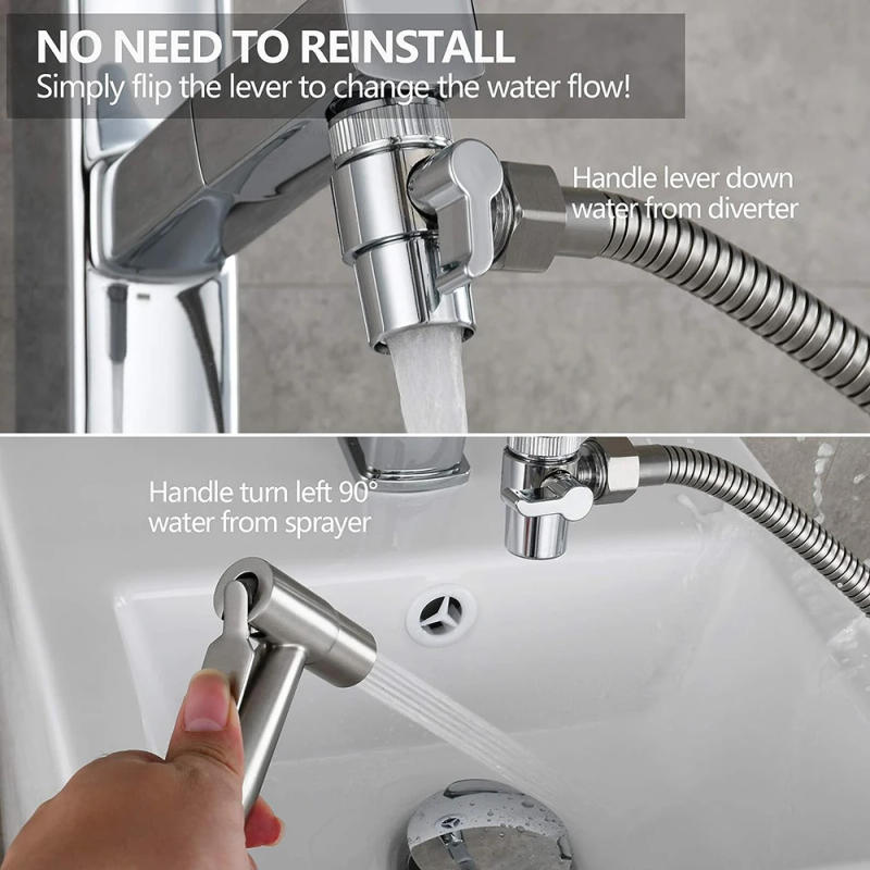 Description Picture 4 of itemBathroom Faucet Adapter - Water Tap Connector with Diverter Valve for Kitchen Sink Toilet Bidet Shower Accessories