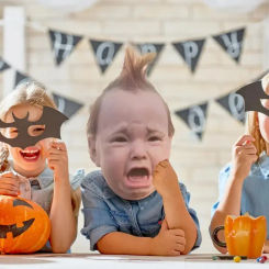 Crying Children Latex Headgear Baby Head Covers Realistic Hilarious Mask Creepy Head Masque home Halloween Party Decoration