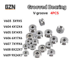 4pcs V 603 604 605 606 607 608 609  V-groove  Spring Machine Line Straightening Bearing with Groove