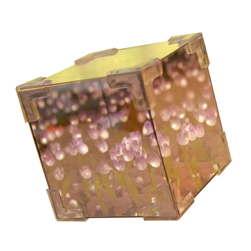 Description Picture 6 of item21Pieces DIY 3D Tulips Nightlight Kits for Home Decors Flower Arrangement Cube Night Lamp and Mirror 2 In 1 Set Dropshipping
