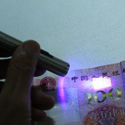 Mini Pocket Detector Torch Stainless Steel LED UV Light Ultraviolet Portable Flashlights 2 Modes Banknote Checking Lamp