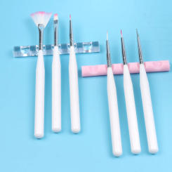 5 Grids Nail Art Painting Brush Holder Clear Pink Nail Brush Pen Rest Stand  UV Gel Brush Display Shelf Manicre Tools BES58