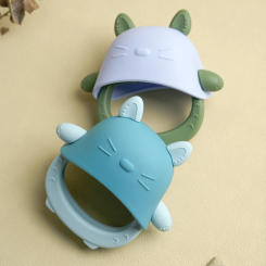 Color Kids 1PCS Cat Shape Silicone Glove Teether Removable Chewing Toy for Babies Toddlers Nursing Molar Sensory BPA Free