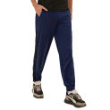 Men Casual Sweatpants Mulicolor Polyester Sports Pants With Pocket Side Button Elastic Waist Trousers